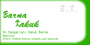 barna kakuk business card